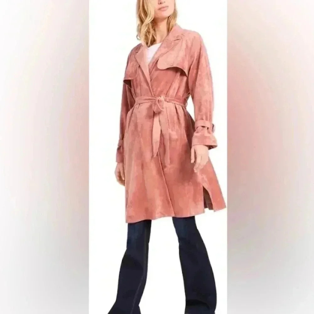 Brand New OAT NY Dusty Rose Trench coat size M - Picture 4 of 8